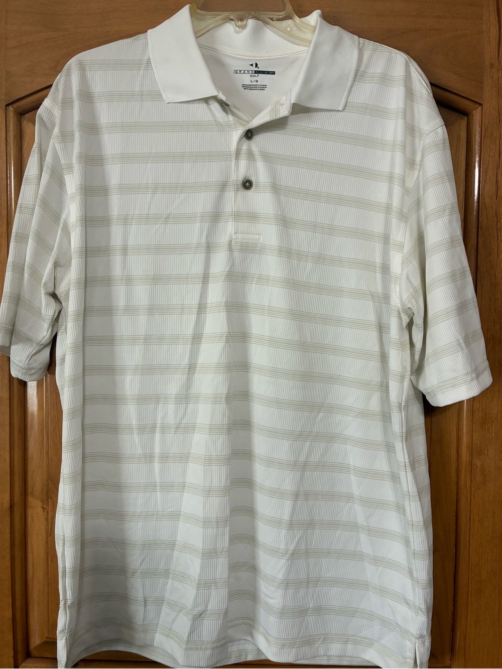 Grand Slam Men's White Striped Polo